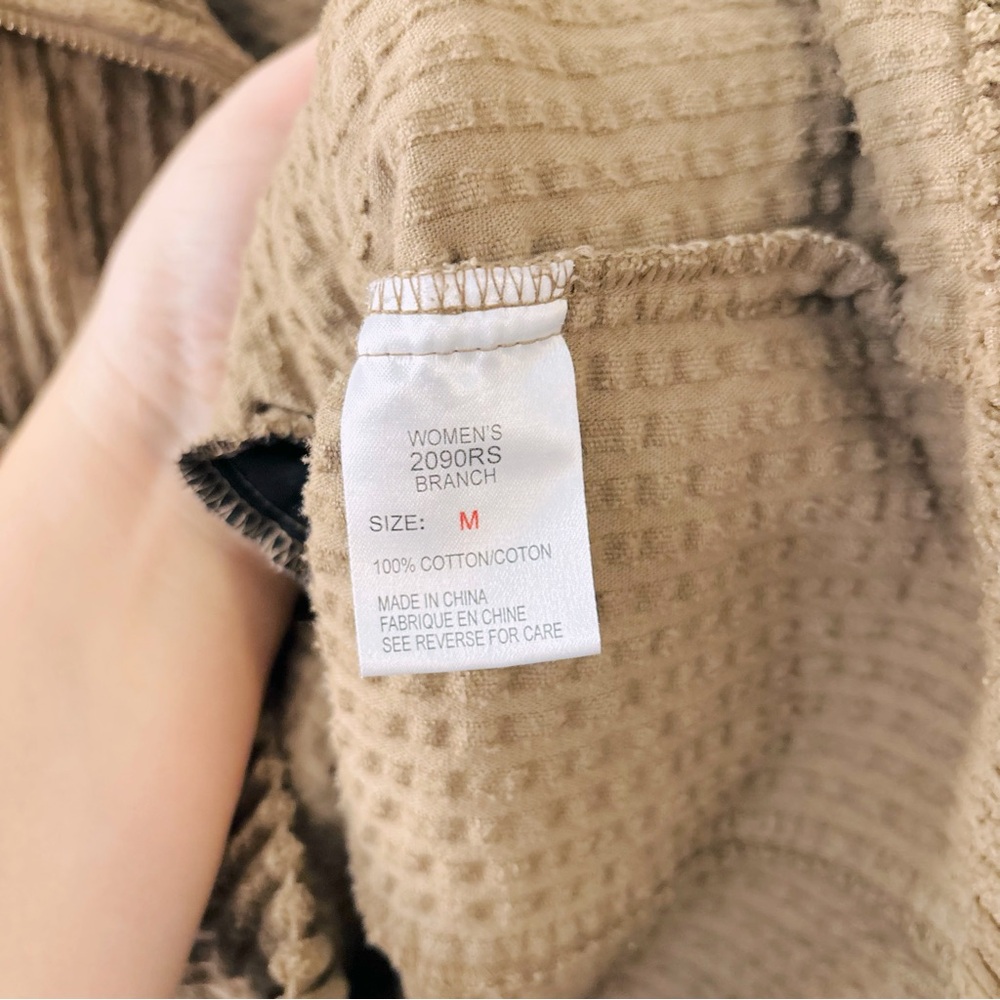 Woolrich Tan Ribbed Women’s Fullzip Medium Jacket Cotton‎ 2090RS - Picture 6 of 7